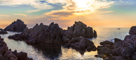 stunning sunsets of Corsica islandの写真素材