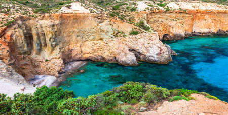 impreesive nature of Greece Tsigrado beach on Milos islandの写真素材