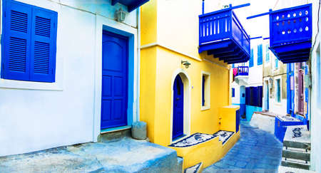 colors of Greece series - streets of Nysiros islandの写真素材