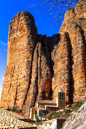 impressive rocks Mallos de riglos in Spainの写真素材
