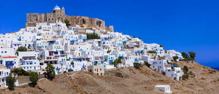 Astypalea island - view of Chora village in castle, Greeceのeditorial素材