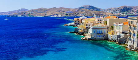Sea of ??Greece, Syros island - Little Venice. Cycladesの写真素材