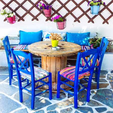 Colors of Greece- Traditional small tavernas and cafe-bars