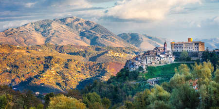 beaiful villages and scenec landscapes of Italy, San vito romanoのeditorial素材