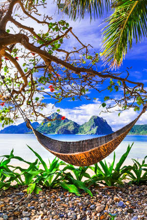 realxing holidays in tropical paradise islands - Palawan, Philippinesの写真素材