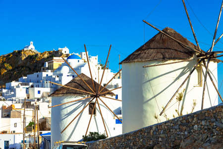 Windmills of Greece - traditional greek island Serifosの写真素材