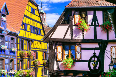 most beautiful villages of France - Riquewihr in Alsaceの写真素材
