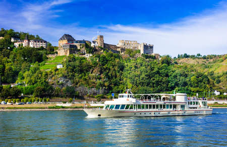 Travel in Germany - romantic cruises over Rhein riverのeditorial素材