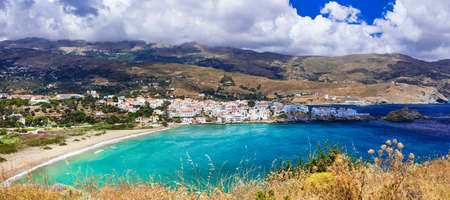 Beautiful authentic islands of Greece - Andros, Cycladesの写真素材