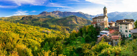 beautiful small mountain village Castelcanafurone in Emilia-Romagna in Italy