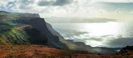 Impressive panoramic view of Lanzarote island, Canary, Spain.の写真素材