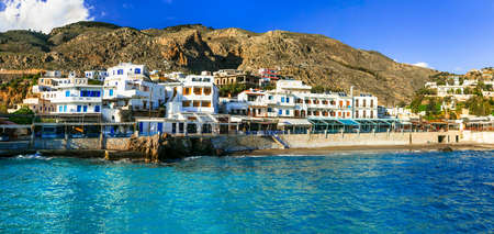 Beautiful village Chora Sfakion, Crete island, Greece.の写真素材