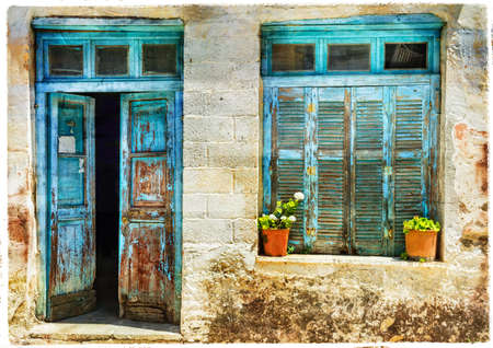 Old Streets of Greece, Rethymno town.の写真素材