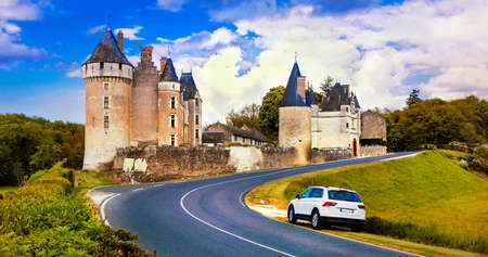 Travel in France. Beautiful Mountpoupon Castle, Loire Valley,のeditorial素材