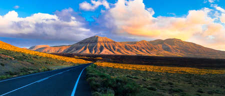 Volcanic landscape in Lanzarote island, Canary, Spain.の写真素材