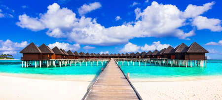 Luxury holidays in Maldives island.の写真素材