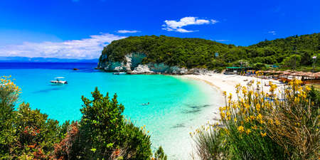 Beautiful beach of Greece, antipaxos island, Voutoumi beach.