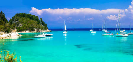 Beautiful Lakka beach, Paxos island, Greece.