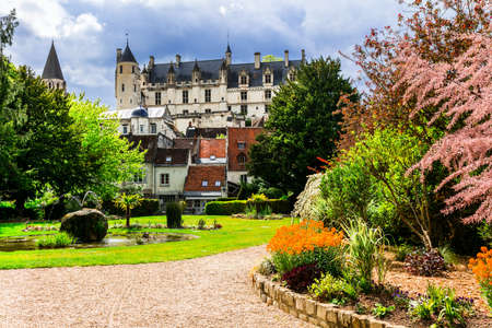Impressive Loches castle, Loire valley, France.のeditorial素材