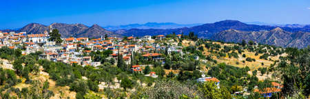 Impressive Lefkara village, panoramic view, Cyprus island.の写真素材