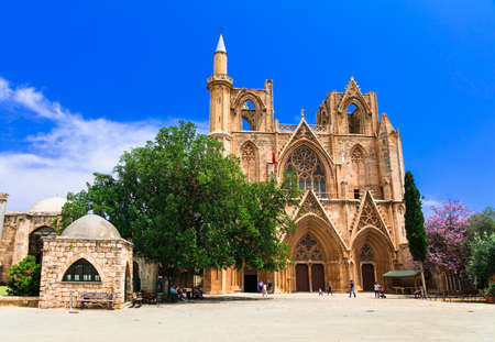 Impressive Sant Nicholas Cathedral, Famagusta town, Turkish part, Cyprus island