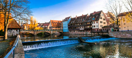 Impressive Nuremberg town, panoramic view, Germanyの写真素材