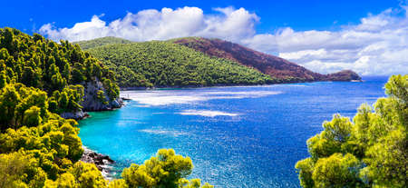 Impressive Skopelos island, panoramic view, Greece.の写真素材