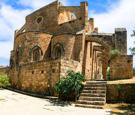 Old cathedral of Famagusta, Cyprus island.の写真素材