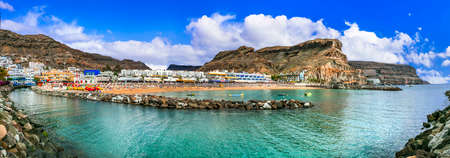 Traditional Puerto de Mogan village, panoramic view, Gran Canaria, Spain.の写真素材