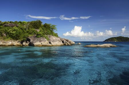 snorkeling on Similan islands in Andaman sea, Thailandの写真素材