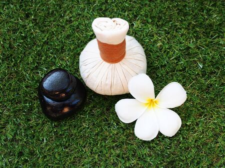 Thai Spa, herbal bal, compress ball and rock spa, Thailandの写真素材