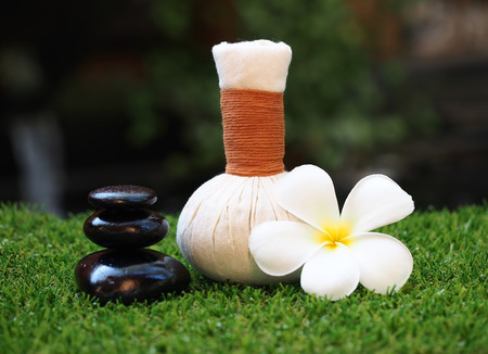 Thai Spa, herbal ball, compress ball and rock spa, Thailandの写真素材