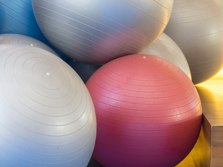 yoga ball in fitness room, healthy, Thailandの写真素材