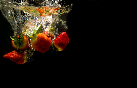Photo of a vegetables dropped under waterの写真素材