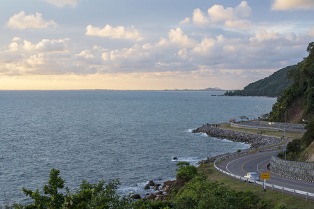 Chalerm Burapha Chonlathit Highway look from Noen Nangphaya View Point , Chanthaburi, Thailandの写真素材