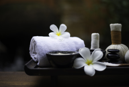 Spa massage compress balls, herbal ball and treatment  spa, Thailand, select focusの写真素材