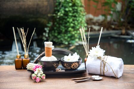 Spa scrub treatment and massage, Thailand, soft and select focusの写真素材