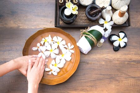 Spa treatment and product for female feet spa, Thailand. select and soft focusの写真素材