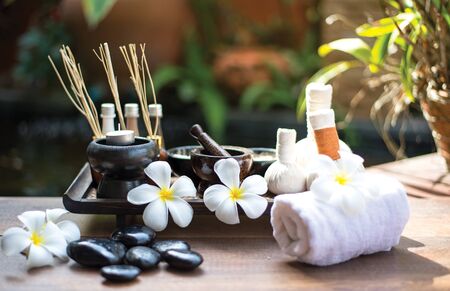 Spa scrub treatment and massage, Thailand, soft and select focusの写真素材