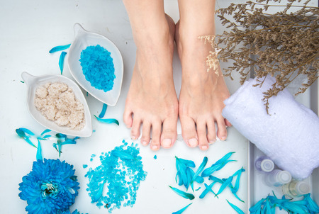 Spa treatment and product for female feet and hand spa, Thailand. select and soft focusの写真素材