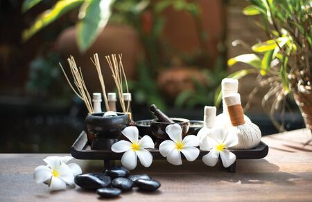 Spa scrub treatment and massage, Thailand, soft and select focusの写真素材