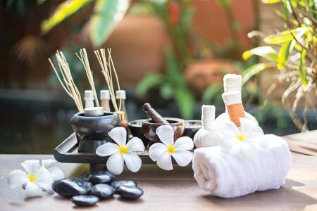 Spa scrub treatment and massage, Thailand, soft and select focusの写真素材
