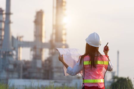The women engineer at power plant, Thailandの写真素材
