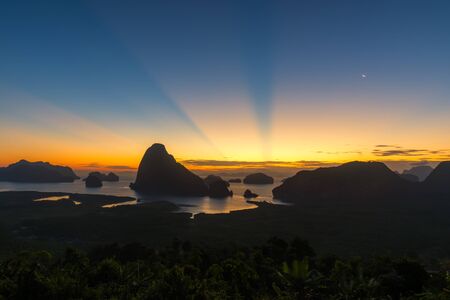 Sunrise at at Samet Nangshe,Phangnga new view pointの写真素材