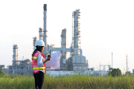 The women engineer at power plant, Thailandの写真素材