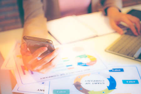 Business concept with money and documents graph, report finance