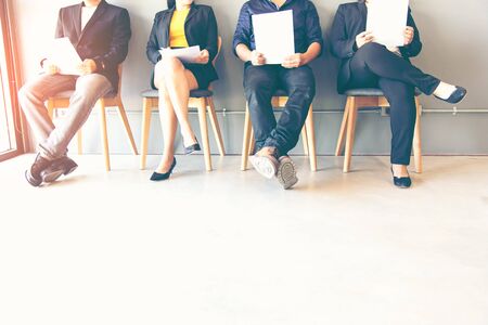 Group of people waiting for job interviewの写真素材