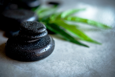 Top View. Hot Stone Thai spa and healthcare and massage treatments aroma relax, copy space. Healthy Conceptの写真素材
