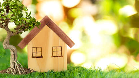 Investor of real estate.  The investment home for living after retirement life.  Â Investment mortgage fund finance and interest rate home loan,  green nature background Investment Conceptの写真素材