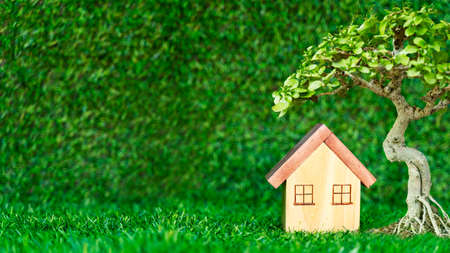 Investor of real estate.  The investment home for living after retirement life.  Â Investment mortgage fund finance and interest rate home loan,  green nature background Investment Conceptの写真素材